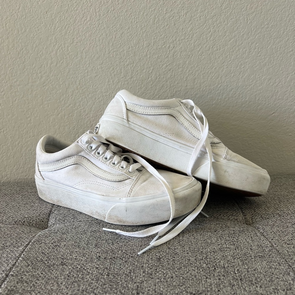 White Platform Vans
